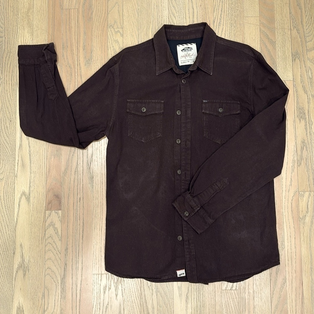 Vans Off the Wall dark brown flannel long sleeve jacket shirt